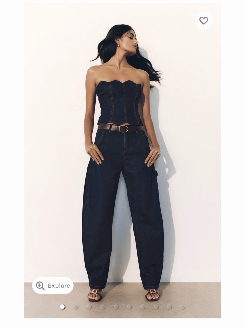 Meshki Renata Barrel Denim Jeans - Indigo Blue NWT size 11